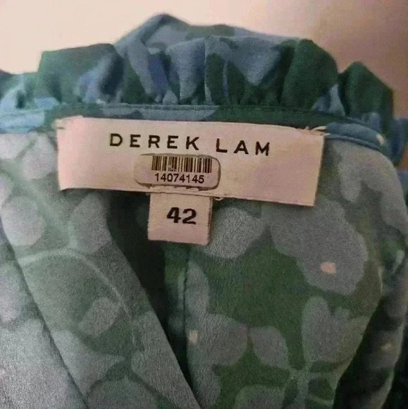 Derek Lam CollectiveBlue Floral Tie Top S - Picture 4 of 7